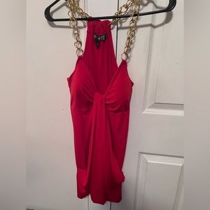 NWOT Mandee Red With Gold Top Women’s Size Small!